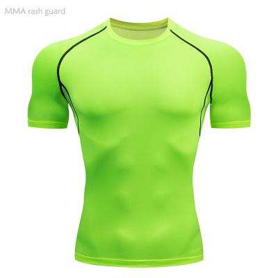 China New Running Men's Running T-shirt Summer Fitness Running Tops Summer Fluorescent Green Male Jogging Suit 4XL Breathable Short Sleeve Outdoor Quick-Drying Nightwear for sale