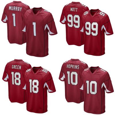 China Breathable Wholesale Arizona City Pitched Mens American Football Jersey Team Uniform 1# Kyler Murray 99 Watt 3 Watt Red Baker for sale