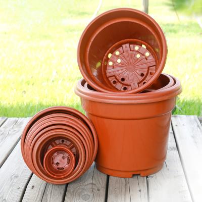 China Breathable Wholesales Cheap Round Flower Pots Outdoor Plastic Nursery Flower Pot For Garden for sale