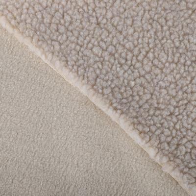 China Borg bonded teddy bear toy fleece sherpa polyester warm soft faux fur good for clothing toy shoes for sale