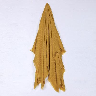 China PORTABLE super soft jacquard throw blanket yarn tassel blanket style your home suitable for use on the couch or a chair or in the car for sale