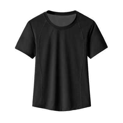 China Breathable Summer Good Quality Back Stitched Short Sleeves Sport Cropped T Shirts for sale