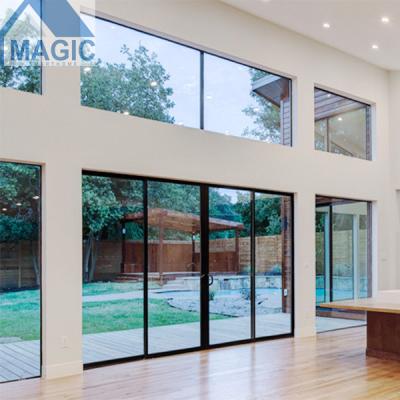 China Heat Insulation WEIJIA New Construction Villa Aluminum Doors Double Glazed Glass Exterior Sliding Aluminum Doors for sale