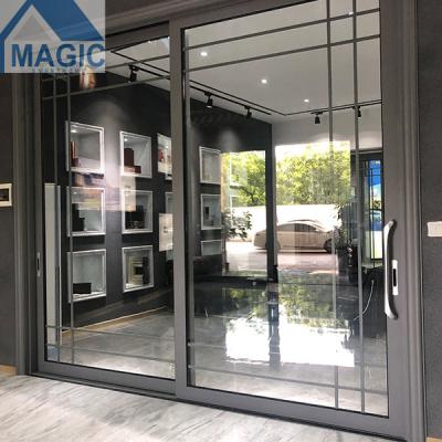 China Weijia139 Series Heat Insulation Double Glazed Panel Sliding Door Aluminum Door for sale