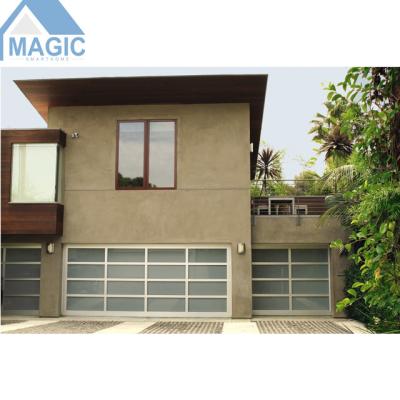 China Luxury heavy duty folding garage door aluminum glass garage door clear glass design for sale