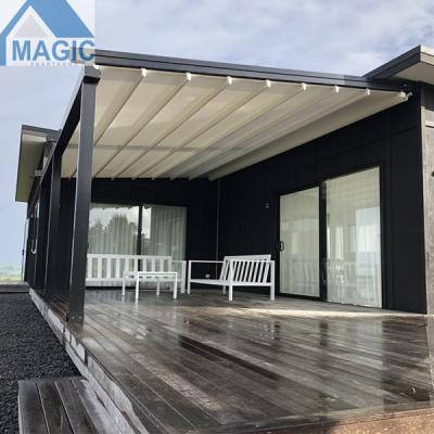 China Extendable Electric Pergola Awning Patio Motorized Retractable Awning Roof For House Deck for sale