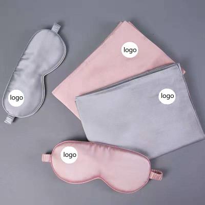 China Custom Nondisposable High Quality Soft Silk Set with Pillowcase Scrunchie Eye Mask and Custom Logo Box Set for sale