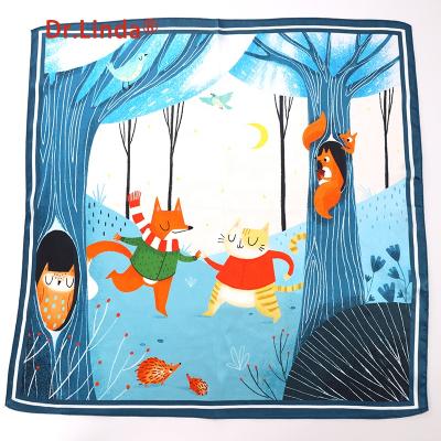 China Designer Women Summer Long Square Scarf Styles Silk Face UV Proof Other Scarves For Women for sale