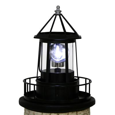 China Garden Decoration LED Lighthouse Iron Art Electronic Accessories Outdoor Landscape Solar Rotating Large Light for sale