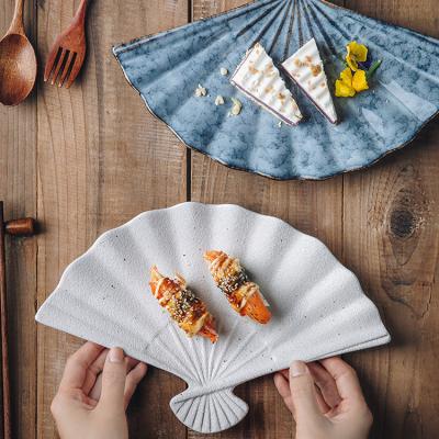 China Sustainable Design Vintage Porcelain Dessert Single Serving Plate Japanese Ceramic Sushi Dish For Restaurant for sale