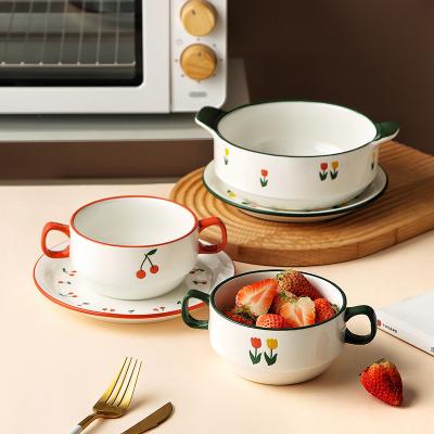 China Viable FACTORY MULTIPLE CHOOSE BEAUTIFUL DECALS CUP SOUP BOWL TRAY CERAMIC DINNER SETS for sale