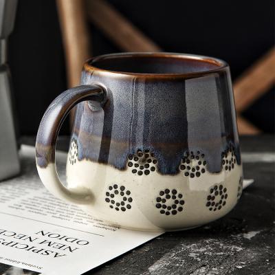 China Viable Wholesale Personalized Transmutation Innovative Luster Cup Reactive Ceramic Mug for Coffee and Tea for sale