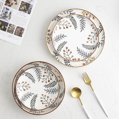 China Factory Direct Selling Tableware Viable Nordic Style Serving Dish Ceramic Dinner Plate Sets For Hotel Restaurant Used for sale