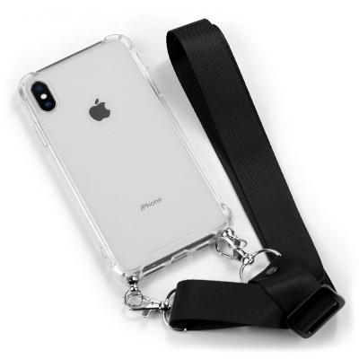 China With Clear Strap Silicone Neck Strap For iPhone Strap Case Phone TPU Case For iPhone 7 for sale