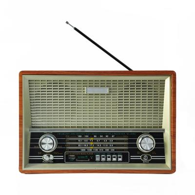 China Fm Switch Fm AM Switch Home Radio EL-2002 Fm Radio Valve Wood Player Systems Digital Portable Speaker Wok Table Rechargeable Home Radio for sale