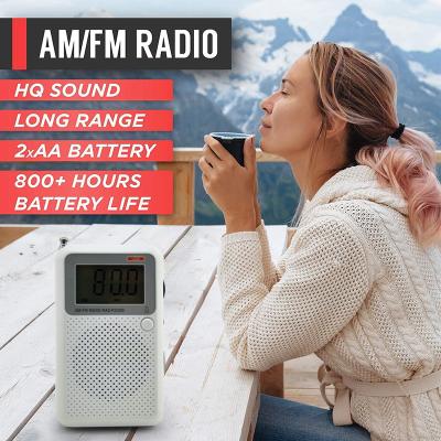 China RF-P50 Mini Pocket RF-P50 HD AM/FM Slim Portable Alarm Clock Time DSP AM Y fm Digital Radio Portable Radio Speaker Transistor Speaker for sale