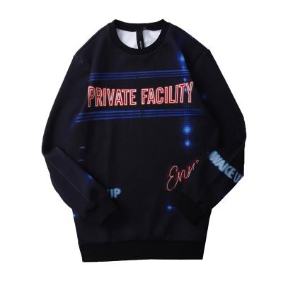 China Custom Men's Crewneck Autumn Oversize Baggy Pullover Style Anti-wrinkle Embossed College Men's Sweatshirt for sale