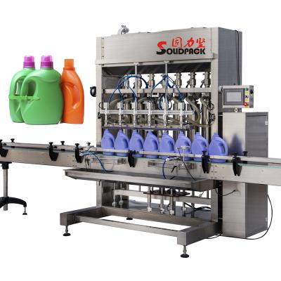 China Beverage Solidpack Oral Training Sealing Self Cleaning 4 Liter Liquid Soap Filling Machine for sale