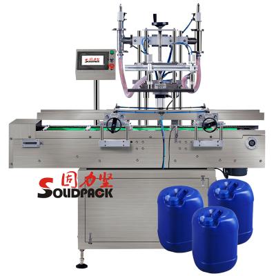 China High Efficiency Solidpack 6 Heads Automatic Weighing Checking Type Flow Liquid Filling Machine With Controller for sale