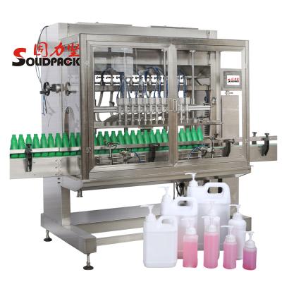 China High Efficient Solidpack 12 Head Automatic Gravity Type Free Flowing Bottle Pesticide Liquid Filling Machine for sale