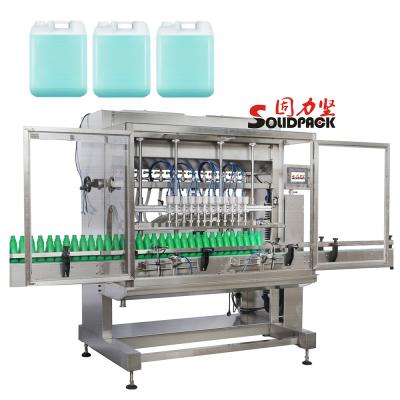 China High Efficiency Solidpack Gravity Soup Brine Liquid Water Oil Filling Machine Automatic 12 Heads 4000bph for sale