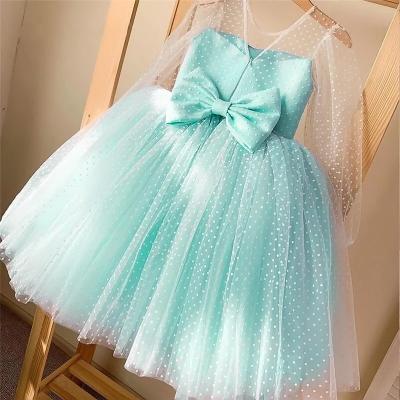 China Girls Princess Polka Dot Dress Kids Tulle Christmas Backless Christmas Costume Wedding Birthday Party Prom Dress Breathable Elegant Children for sale