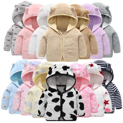 China Anti-wrinkle children's flannel hooded clothing jacket for girls 2020 thick warm jacket for a boy newborn clothes coat baby clothes 0-6Y for sale