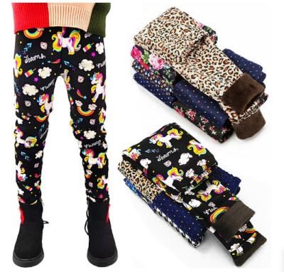 China Anti-wrinkle SIMIRI autumn and winter children girls new cartoon printed gaiters thickened warm pants gaiters kids girls gaiters pants for sale