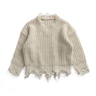 China 2021 Years New Children's Sweater Autumn And Winter Solid Color Long-sleeved Wool Tops Anti-shrinkage for sale