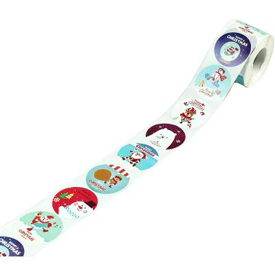 China New Design Waterproof Wholesale Modern Snowman Sticker Merry Christmas Gift Label Tapes for sale