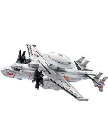 China DIY TOY War Series Airborne Military Surveillance Radar Aircraft Model Bricks DIY Airborne Detection and Control System Military Fighter New MOC Building Block Toys For Children Gifts for sale