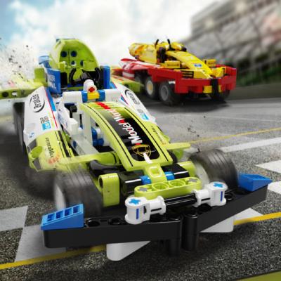 China Famous DIY TOY TAIGAO T1001 Pull Back Racers Car Blush With Force Function Back Building Block Bricks Toys Christmas Gift for sale