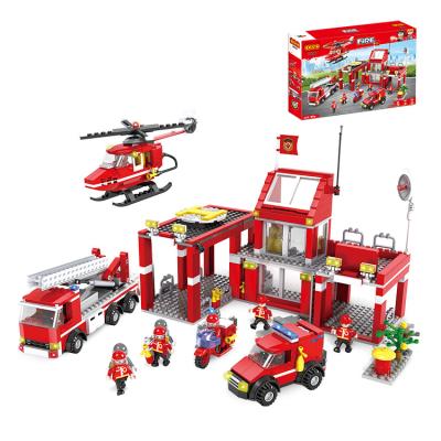 China PCS Popular Station Construction Toy COGO Fireman 827 Building Bricks Educational Blocks Toys Set for sale