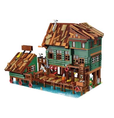 China MOC 30102 Series 21310 Old Safety Street View Model Toys Captain Dock Building Blocks DIY Fishing Birthday Gifts for sale