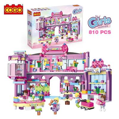 China Building Toy COGO 810pcs Fashion Girl Series Shopping In Hypermall With Figures Block Toys For Children for sale