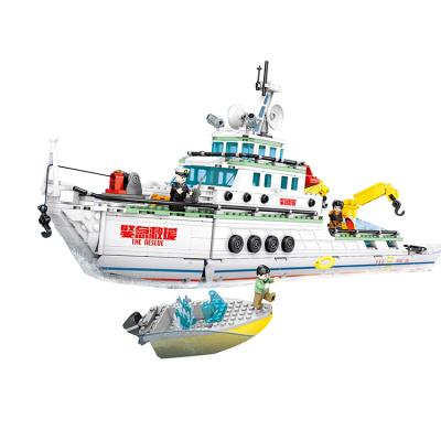 China Construction Toy SEMBO 603200 Emergency Rescue License -101 Boat Rescue Boat for sale