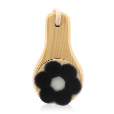 China Black Main Popular Anti Aging Wooden Soft Handle Facial Hair Remover Washing Brush for sale