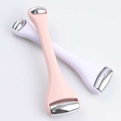 China Portable Dual Heads Facial Massage Ice Roller Alloy Face Massager For Derma Face Lifting for sale