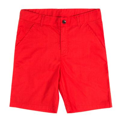 China Unisex Boys and Girls Beach Summer Wear Good Quality Fade Proof Plain Red Color Board Shorts Chino Shorts Kids Pants for sale