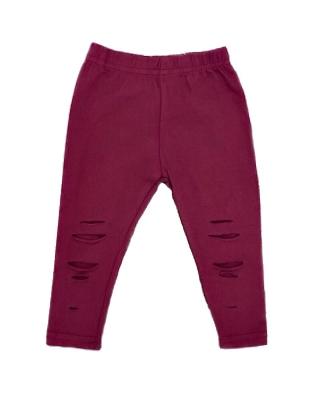 China Kids Viable Girl Solid Cotton Ripped Spats Baby Gaiters Fashon Pants for sale