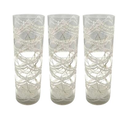 China 2022 High Quality Led Light Luxury Christmas Ornaments Glass Cylinder With Led Lights for sale