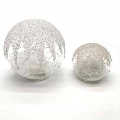 China Christmast Ornament Factory Outlet Glass Ornaments Christmas Ball Led Crafts Christmas Transparent Glass Ball for sale