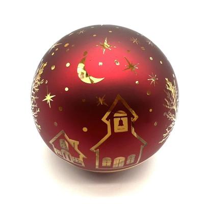 China Christamas Decoration Led Lights Up Red Led Personalized Christmas Ornaments Glass Craft Ball Ornaments for sale