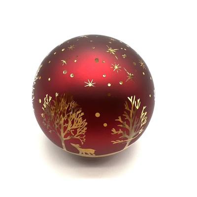 China Christamas Decoration New Design Red Shiny Christmas Glass Ball With Led Light For Christmas Decoration for sale