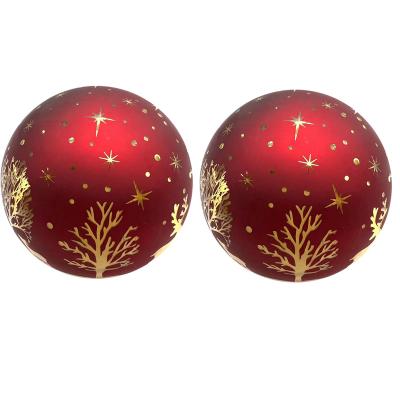 China 2022 Christamas Decoration Most Popular Custom Christmas Ball Light Up 9cm Red Christmas Balls for sale