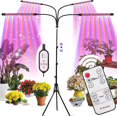 China 4Head 80 LED 11-63 inch Full Spectrum Dimming Button Grow Light Factory LED Grow Light With 4/8/12H Timer for sale