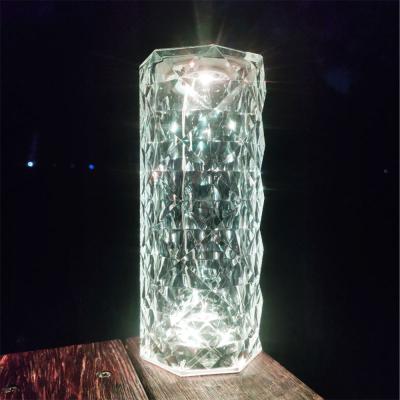 China Low Price Eco-friendly Battery Wireless LED Table Light For Bar Restaurant Bedside Crystal Night Light Decorative Acrylic Table Lamp for sale