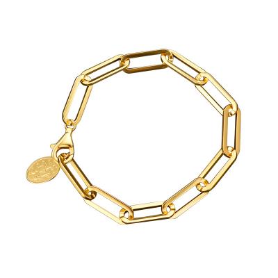 China 2021 New Hiphop 18K Gold Stainless Steel Link Chain Fashion Bracelet For Women Jewelry for sale