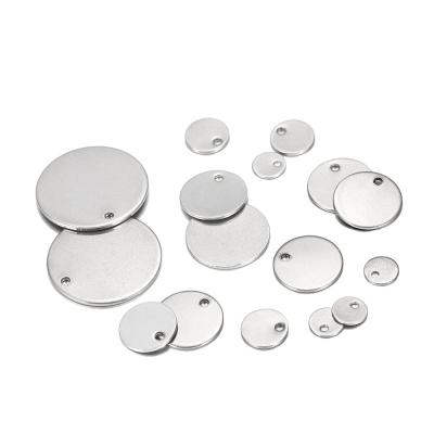 China 100pcs Stainless Steel Round One Hole Charms For Necklace Pendant Charms DIY Jewelry Making BKRTS158 for sale