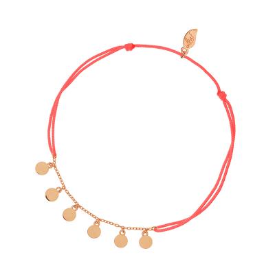 China FASHIONABLE Design Adjustable Rope Wafer Charm Bracelet for sale